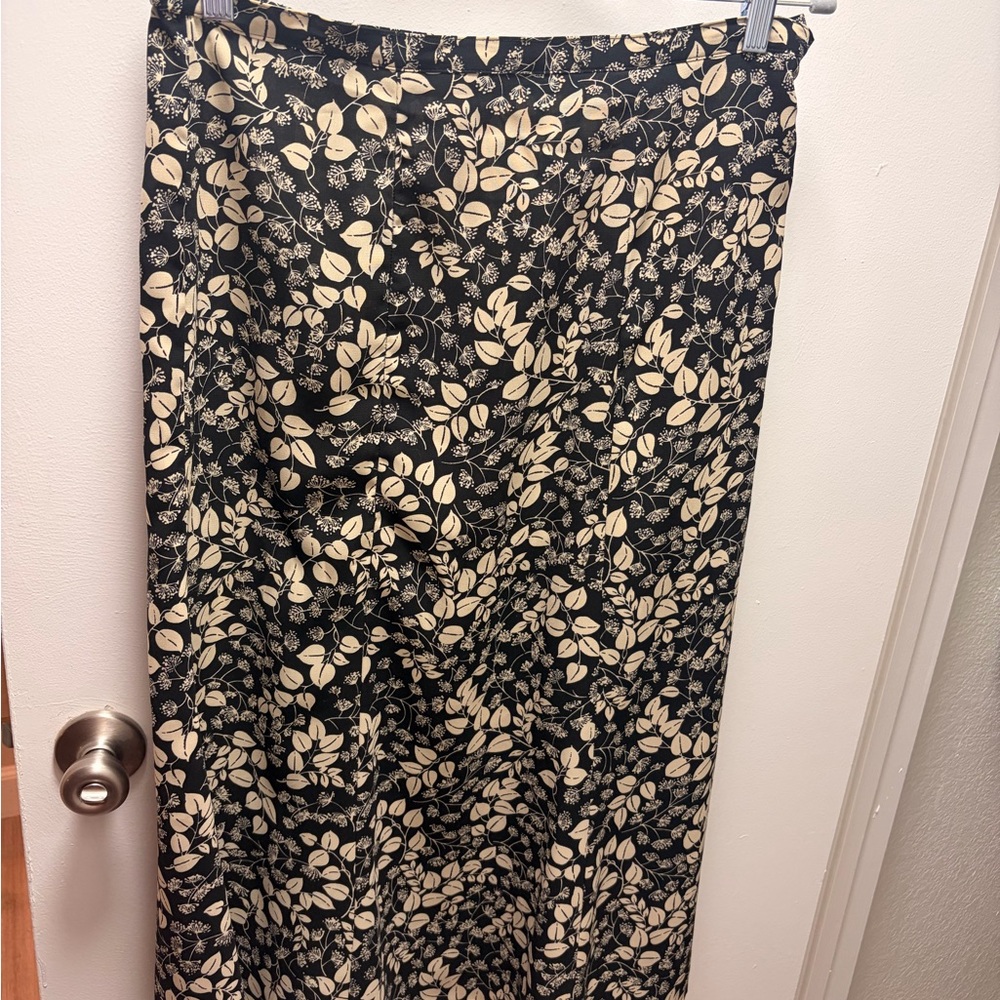 Notations Black and Cream Floral Maxi Skirt